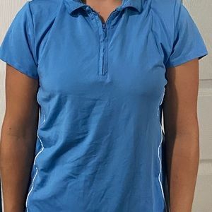 Half zip athletic golf shirt for teen girl